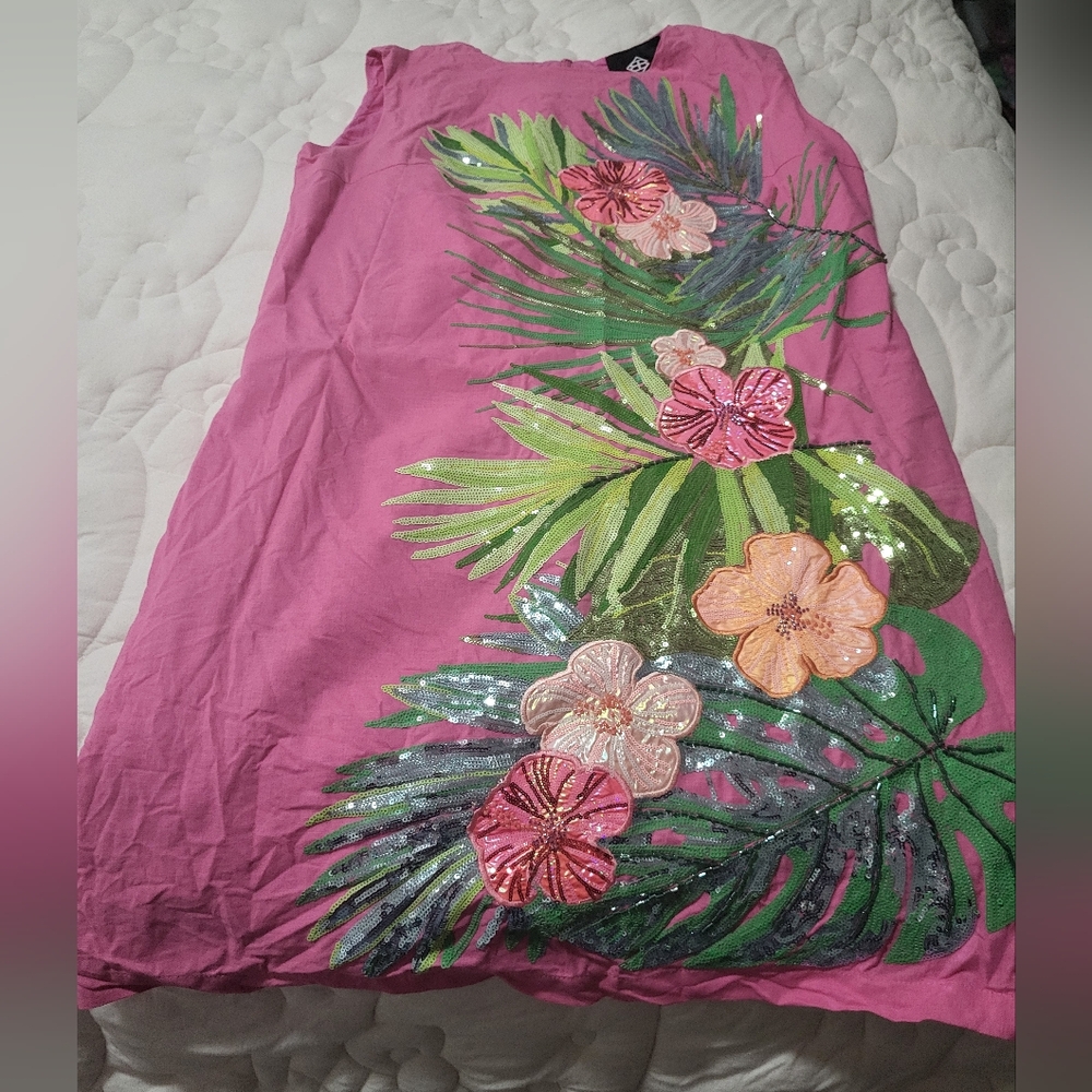 Brianna Cannon Pink Tropical Floral Dress